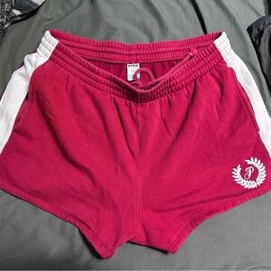 PINK Victoria's Secret Red and White Athletic Shorts